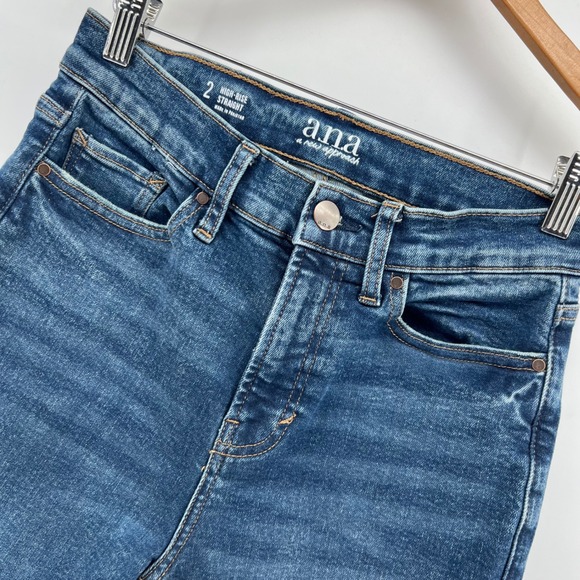 a.n.a a new approach High Rise Straight Leg Denim Jeans - Women's Size 2 - Picture 1 of 5
